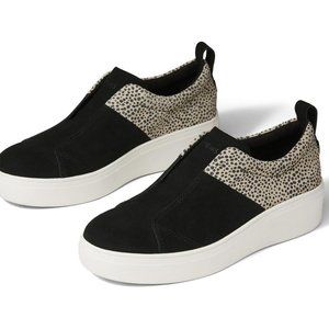 Toms - Black Suede Cheetah Amber Slip-On